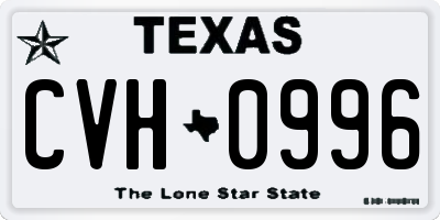 TX license plate CVH0996