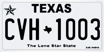 TX license plate CVH1003