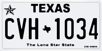 TX license plate CVH1034