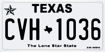 TX license plate CVH1036