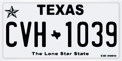 TX license plate CVH1039