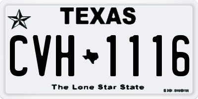 TX license plate CVH1116