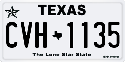 TX license plate CVH1135