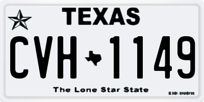 TX license plate CVH1149