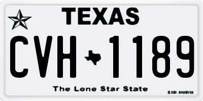 TX license plate CVH1189