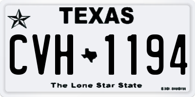 TX license plate CVH1194