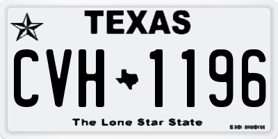 TX license plate CVH1196