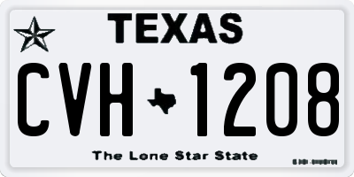 TX license plate CVH1208