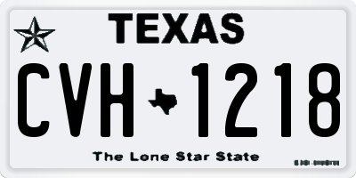 TX license plate CVH1218