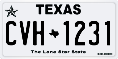 TX license plate CVH1231