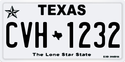 TX license plate CVH1232