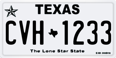 TX license plate CVH1233