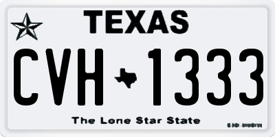TX license plate CVH1333