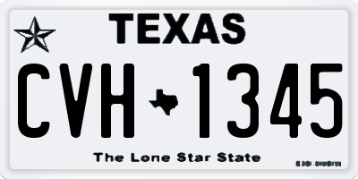 TX license plate CVH1345