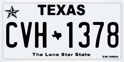 TX license plate CVH1378