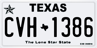 TX license plate CVH1386