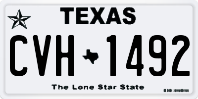 TX license plate CVH1492