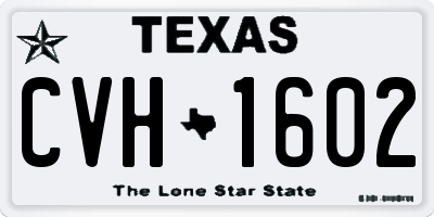 TX license plate CVH1602