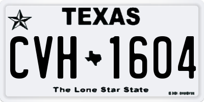 TX license plate CVH1604