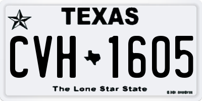 TX license plate CVH1605