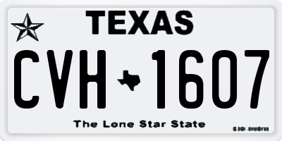 TX license plate CVH1607