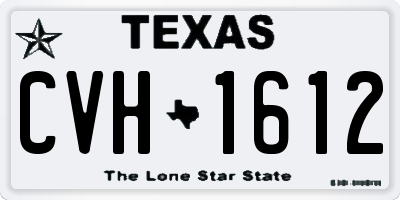 TX license plate CVH1612
