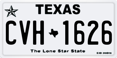 TX license plate CVH1626