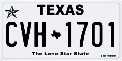 TX license plate CVH1701