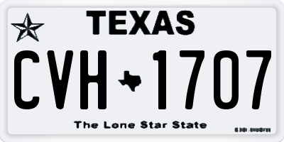 TX license plate CVH1707