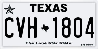 TX license plate CVH1804