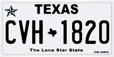 TX license plate CVH1820