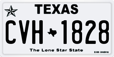 TX license plate CVH1828