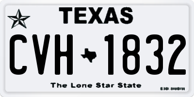 TX license plate CVH1832