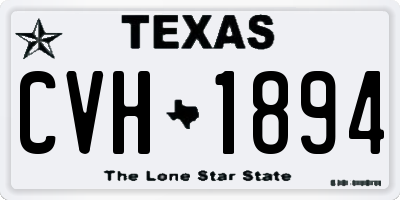 TX license plate CVH1894