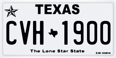 TX license plate CVH1900