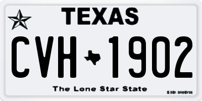 TX license plate CVH1902