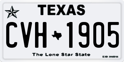 TX license plate CVH1905