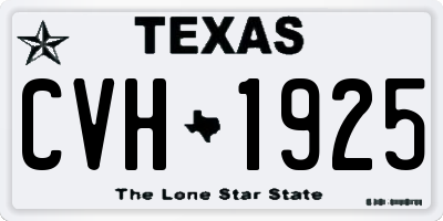 TX license plate CVH1925