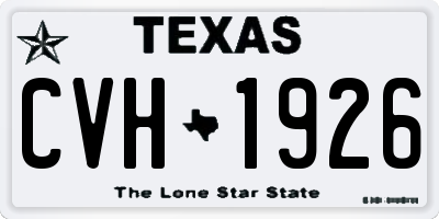 TX license plate CVH1926