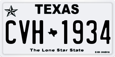 TX license plate CVH1934