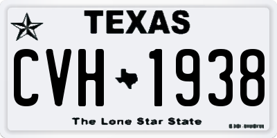 TX license plate CVH1938