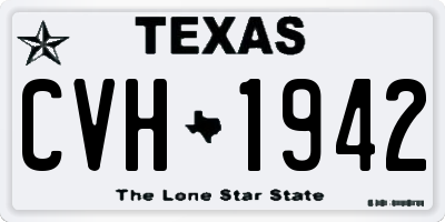 TX license plate CVH1942