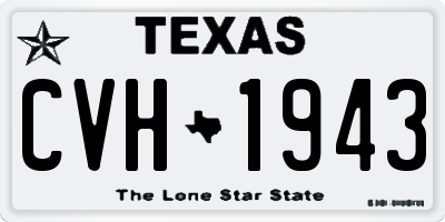 TX license plate CVH1943