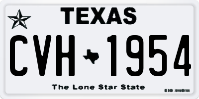 TX license plate CVH1954