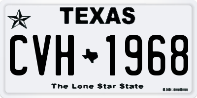 TX license plate CVH1968
