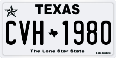 TX license plate CVH1980