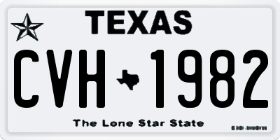 TX license plate CVH1982