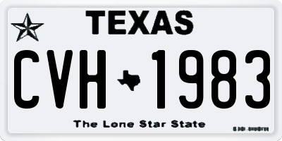 TX license plate CVH1983