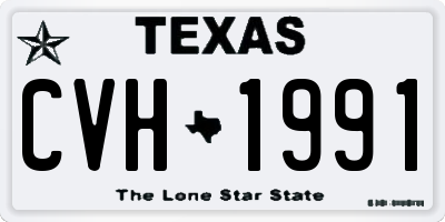 TX license plate CVH1991