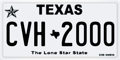 TX license plate CVH2000